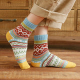5PR SET RETRO ETHNIC STYLE SOCKS FOR MEN WINTER_CWMS0680
