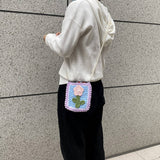 HAND WOVEN NICHE PEARL CHAIN SMALL SQUARE BAG_CWASC0833