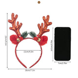 Cwmm10321_Christmas Reindeer Antler Headband With Bells