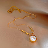 SIMPLE AND ELEGANT SQUARE LETTER NECKLACE_CWAJE2374