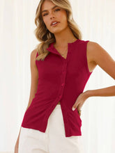 Solid-Color, Sexy Button-Down Sleeveless Vest