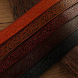 Vintage Embossed Distressed Western Belt_Cwmm3937