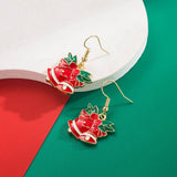 Xmas Tree Santa Wreath Asym Drop Earrings_Cwaje05890