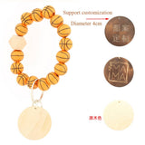 SPORTS CHARM WOODEN BEADS KEYCHAIN_CWAB5102