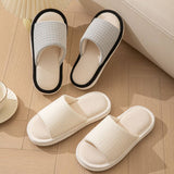 SIMPLE FABRIC INDOOR LINEN SLIPPERS_CWSHS0846