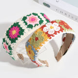 PASTORAL STYLE KNITTED FLOWER BRAIDED HEADBAND_CWAHA2261
