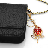 ROSE KEYCHAIN SPARKLING FLOWER KEYRING_CWAJE0957