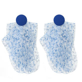 LONG DYED FABRIC HEART EARRINGS HANDMADE STYLE_CWMM6260