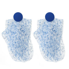 LONG DYED FABRIC HEART EARRINGS HANDMADE STYLE_CWMM6260