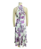 Vacation-Style Printed High-Waisted Beach Dress