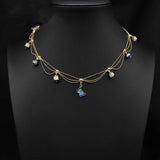 Womens Tassel Butterfly Natural Pearl Necklace