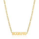 SIMPLE TWELVE ZODIAC STAINLESS STEEL GOLD NECKLACE_CWMM2726