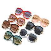 BIG FRAME CHAIN FASHION METAL SUNGLASSES_UV400_CWASG0276