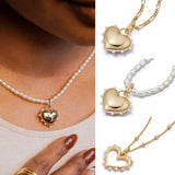 TEMPERAMENT PEARL HEART PENDANT NECKLACE_CWMM5345
