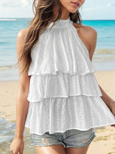 White Sleeveless Tiered Top