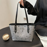 POLKA DOT BLACK BOW UNDERARM TOTE_CWAB3316