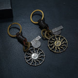 MENS VINTAGE BRAIDED COWHIDE KEYCHAIN_CWMM4790