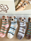Cute Puppy Fleece 3D Slouchy Floor Socks_Cwms03223