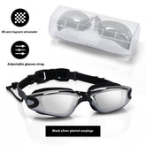 SILICONE RACING SWIM GOGGLES HD ANTI FOG MIRROR_CWASG1036