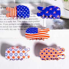 Cwaha1243_Independence Dayflag Rabbit Shape Hair Claw Clip