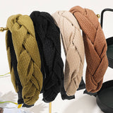 4PCS COLOR BLOCK WEAVE DETAIL HEADBAND_CWAHA0236