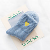 Winter Heart Embroidery Warm Terry Socks_Cwms1002