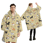 Wearable Flannel Sleeve Blanket With Big Pocket