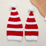 Cwah04352_Red White Christmas Knit Beanie Hat