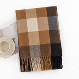 MELANGE PLAID SCARF SOFT FAUX CASHMERE FALL WRAP_CWASC1004