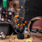 BLACK HALLOWEEN PUMPKIN MAPLE LEAF DECOR TREE_CWMM9828