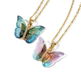 RESIN BUTTERFLY PENDANT NECKLACE_CWAJE0618