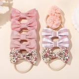 DOUBLE BOW HAIR CLIPS SET WITH PEARLS FOR GIRLS_CWAHA6736