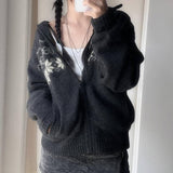 Vintage Chunky Cardigan Hooded Sweater Jacket