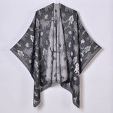 DOUBLE SIDED JACQUARD CARDIGAN SHAWL_CWASC0952