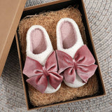 Winter Warm Bow Cotton Slippers For Women_Cwshf00227