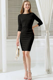 Women Solid Color Back Split Dress_Cwdmd788