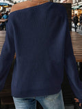 Solid-Color Loose Pullover One-Shoulder Sweater