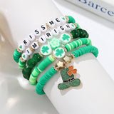 ST PATRICKS DAY LUCKY CLOVER CHARM BRACELET SET_CWMM3507