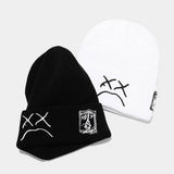 CRYING FACE EMBROIDERED KNITTED HAT CWAH2144