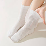 THIN SOLID RUFFLE CREW SOCKS FOR SUMMER_CWMS1374
