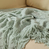 KNITTED TASSEL THIN BLANKET SOFA BLANKET_CWMM0183
