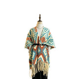 Thick Open-Side Shawl Women Winter Poncho_Cwocasl00094