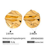 DELICATE GEOMETRIC PLEATED POLISHED EARRINGS_CWAJE1792