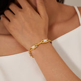 ELEGANT PEARL CHAIN BRACELET GOLD PLATED STEEL_CWAJE4844