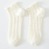 MESH RETRO TWIST RUFFLE ANKLE SOCKS FOR WOMENS_CWMS035