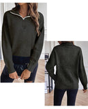 Solid Color Hoodie Loose Zip-Up Pullover Sweater