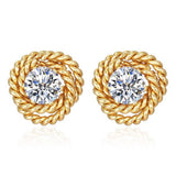 18K GOLD PLATED ROSE STUD EARRINGS_CWAJE0566