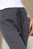 Women Drawstring Solid Color Casual Pants_Cwblp404