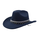 Western Ethnic Denim Fedora Hat For Couples_Cwah04361