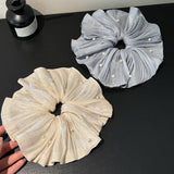 IRIDESCENT PLEATED PEARL SCRUNCHIE HAIR TIE_CWAHA5516
